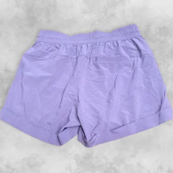 Lululemon Gartered Shorts Back Pocket Adjustable Drawstring 3" Inseam Purple W - Picture 2 of 4